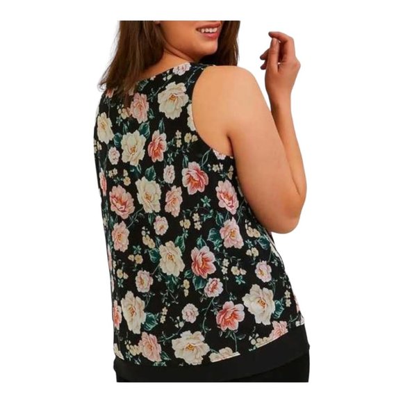 Torrid 1X Floral Tiered Sleeveless Tank Blouse - Picture 2 of 10